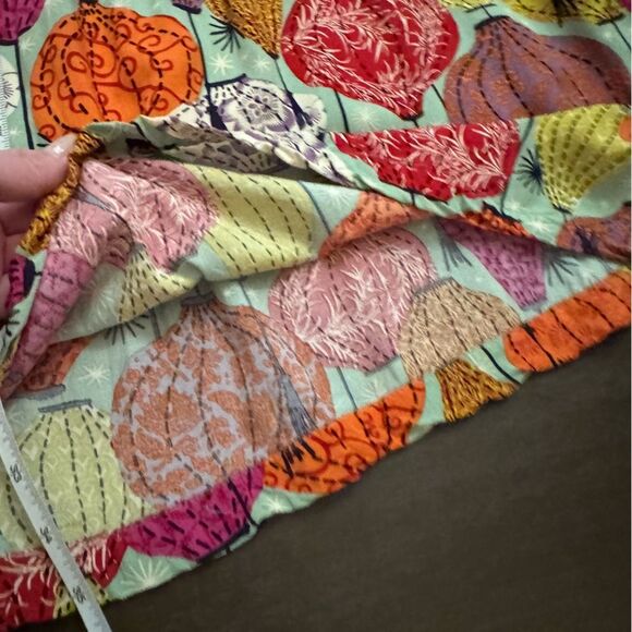 Uncle Frank Chinese Lantern Print Multicolor Short Sleeve Rayon Mini Swing Dress - Picture 8 of 15